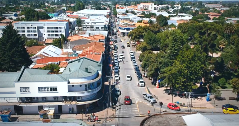 Vista aérea de calle Independencia, en San Carlos. | Captura: YouTube El Notero 24 Siete