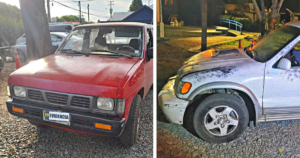 Los dos vehículos que habían sido robados.