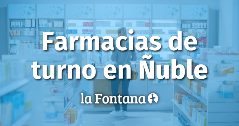 Farmacias de turno en Ñuble: Chillán, San Carlos, Chillán Viejo, Quirihue, Yungay y Bulnes.