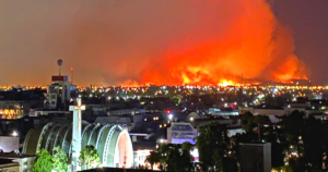 Así lucía Chillán caída la noche. La postal circuló a través de WhatsApp.