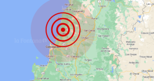 Gráfica que representa una aproximación del epicentro del sismo. LA FONTANA
