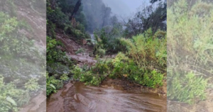 La ruta quedó inundada. Foto: Municipalidad de San Fabián