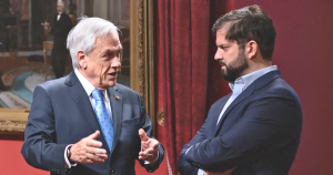 Boric y Piñera, en el Palacio La Moneda, la primera semana de septiembre de 2023. Foto: Presidencia.