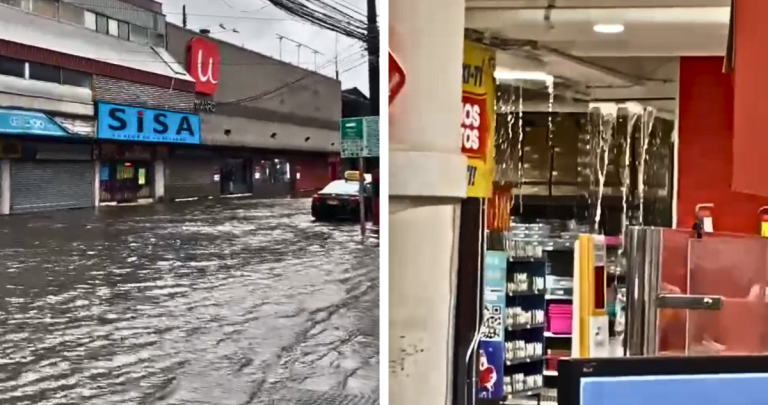 A la izquierda, calle Cinco de Abril. A la derecha, un local comercial del Mall Arauco.