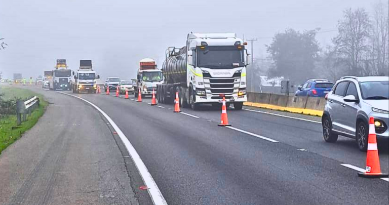 Así está la ruta por el corte. Foto: MOP