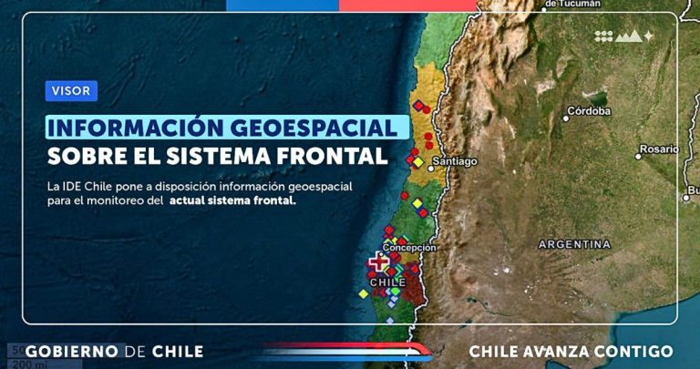 El mapa fue creado por la Infraestructura de Datos Geoespaciales de Chile (IDE Chile). Foto: Ministerio de Bienes Nacionales