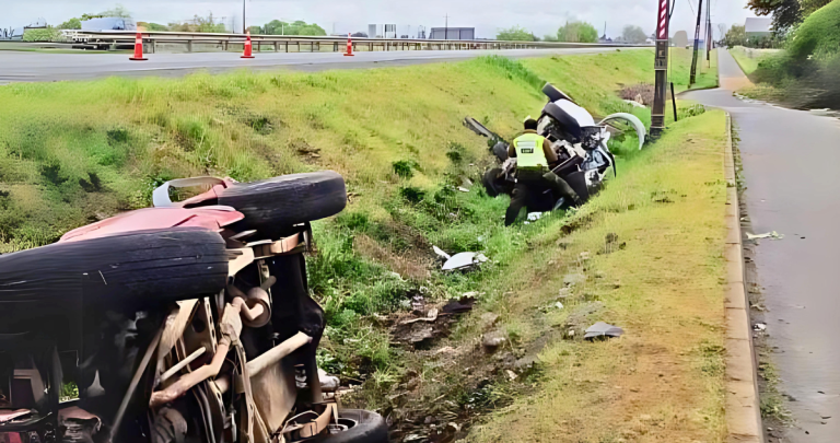 En el acceso sur a San Carlos se produjo un fatal accidente que costó la vida de una reconocida feriante. Foto: Carabineros Ñuble.