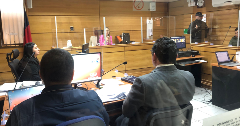 La audiencia de formalización en Bulnes. Foto: Fiscalía Ñuble.