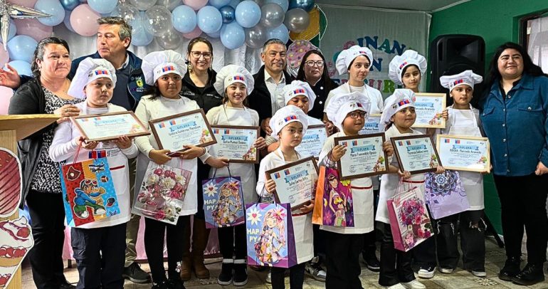 20 niños participaron del taller. Foto: Municipalidad de Quillón