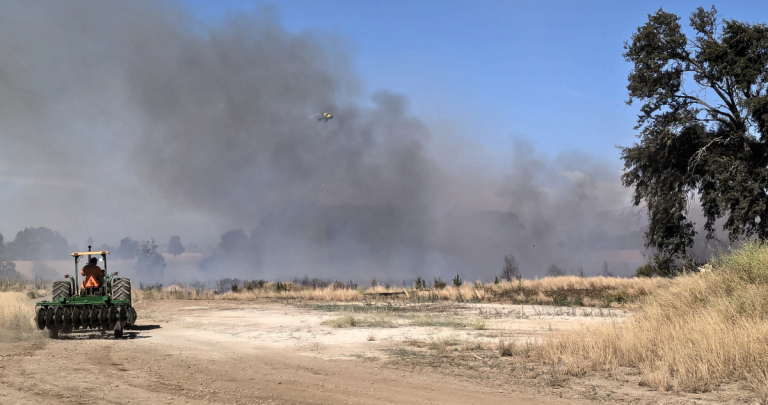 Incendio en Los Mañíos. Foto: Municipio.