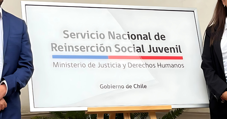 Así son las placas instaladas donde funciona el servicio en todo Chile. Foto: Servicio de Reinserción Social Juvenil.