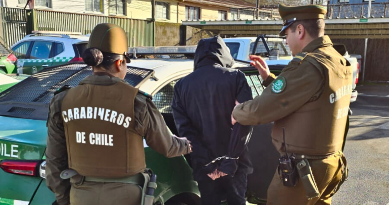 Uno de los nueve detenidos en la ronda policial. Foto: Carabineros Ñuble.