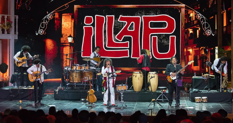 El popular conjunto musical Illapu, en el Festival de Olmué 2019. Foto: Carlos Figueroa.