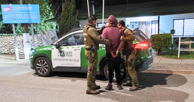 Uno de los detenidos. Foto: Carabineros Ñuble.