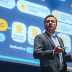 El alcalde Méndez durante la cuenta pública realizada en abril de 2025. Foto: Municipio.