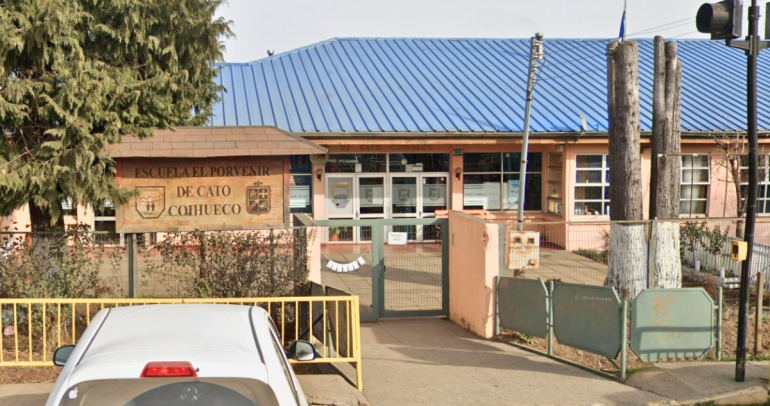 Escuela El Porvenir de Cato, en Coihueco. Foto: Municipio.