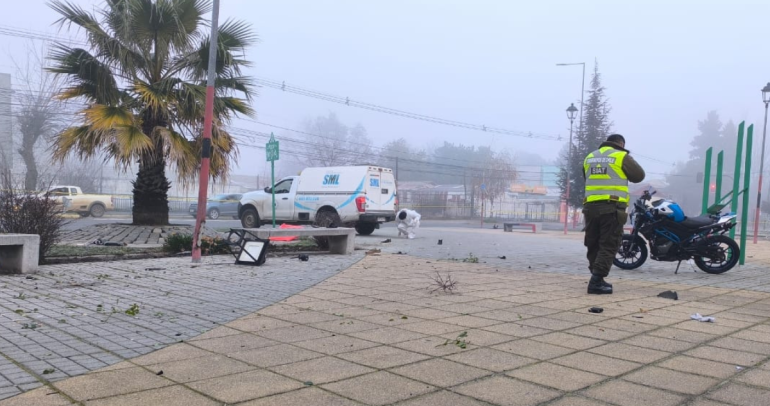 Así quedó el lugar de los hechos. Foto: Carabineros.