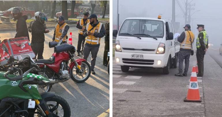 Controlaron vehículos y motocicletas. Foto: Carabineros.