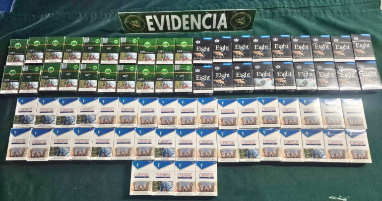 Lo incautado en la primera detención. Foto: Carabineros.