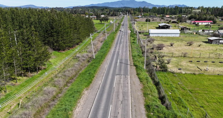 La ruta se encuentra notablemente deteriorada. Foto: MOP Ñuble