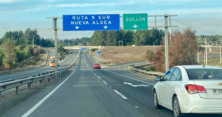 Ruta 5 en Ñuble. Foto: MOP.