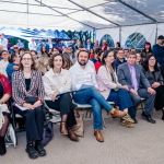 Autoridades y vecinos participando de la inauguración. Foto: GORE Ñuble.