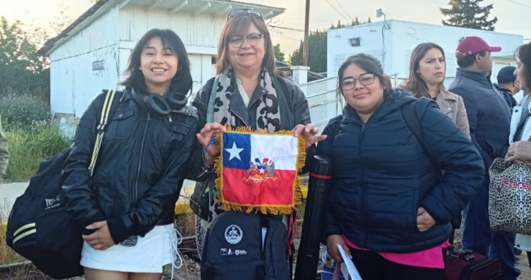 La delegación inició su viaje a las 7:00 de la mañana, en tren. Foto: Liceo Politécnico San Carlos.