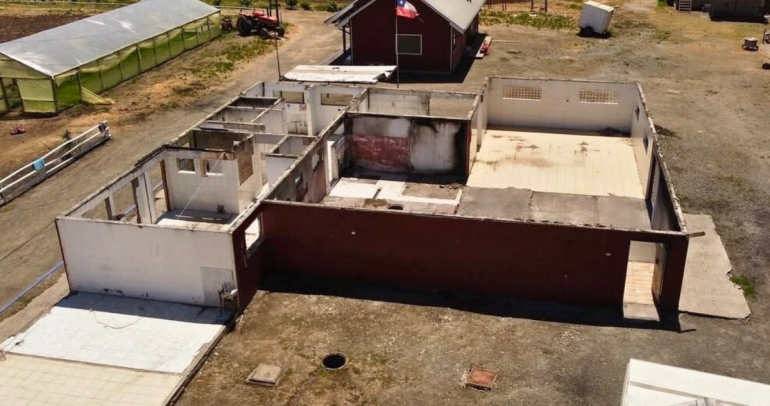 Así quedó el recinto tras el incendio. Foto: Gendarmería de Chile.