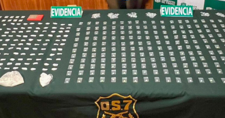 Las detenidas son acusadas de tráfico de drogas y tenencia ilegal de munición. Foto: Carabineros Ñuble.