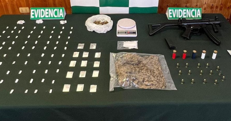 Las drogas incautadas. Foto: Carabineros Ñuble.