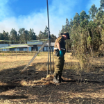 Carabineros investigó el lugar para encontrar la causa del fuego. Foto: Carabineros Ñuble.