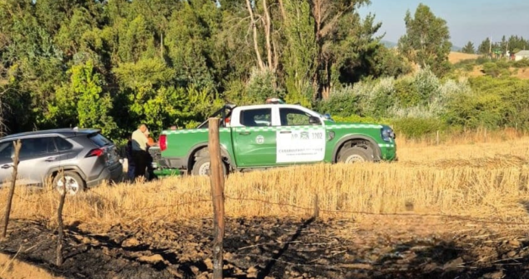 El detenido habría originado el fuego en Ninhue. Foto: Carabineros Ñuble.