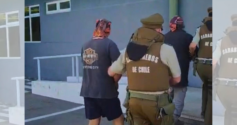 Las llamas traspasaron la Ruta 5 Sur. Foto: Carabineros Ñuble.