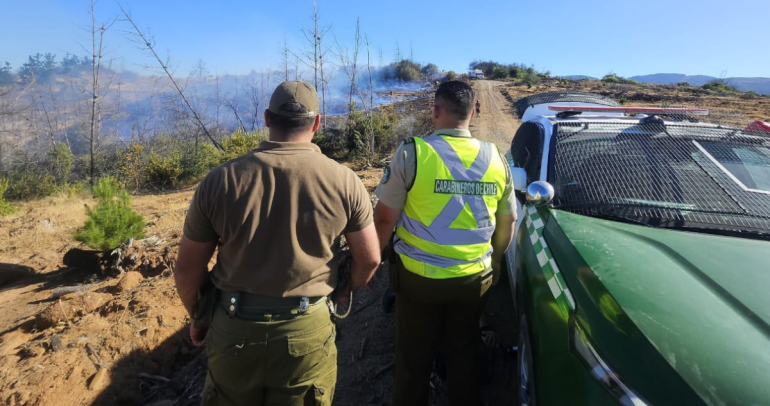 La policía llegó al lugar. Foto: Carabineros Ñuble.