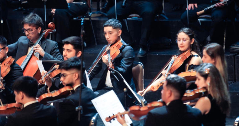 Una orquesta escolar ñublensina. Foto: Ministerio de Cultura.