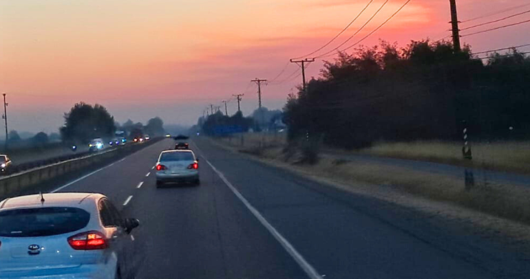 Ruta 5 Sur entre Chillán y San Carlos. Foto: Elías Meza.