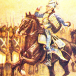 Carrera alentando a sus tropas, postal atribuida a la Batalla de San Carlos de 183. Foto: Dominio público.