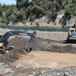Máquinas realizando los trabajos. Foto: MOP Ñuble