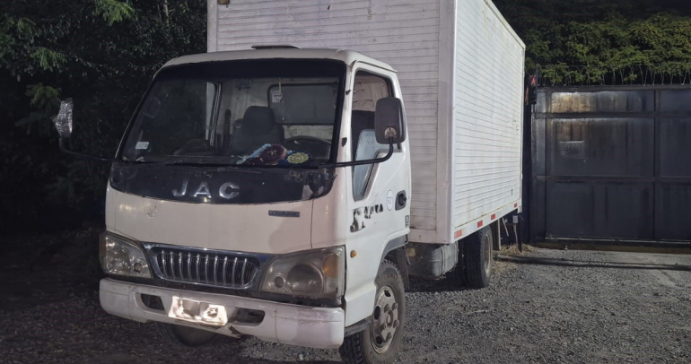 Camión involucrado. Foto: PDI Ñuble.