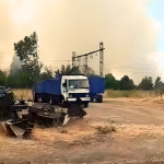 Así se ven las llamas en el sector Buli Estación. Imagen enviada por un lector.