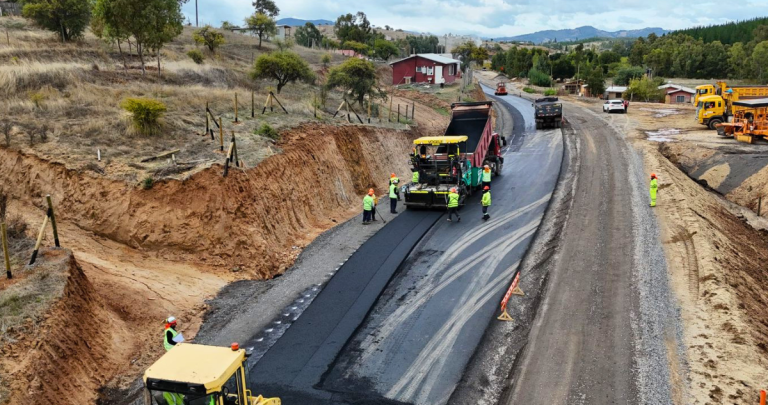 Así se ve el avance en la ruta. Foto: MOP Ñuble.