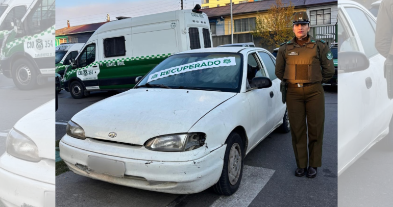 Vehículo recuperado. Foto: Carabineros Ñuble