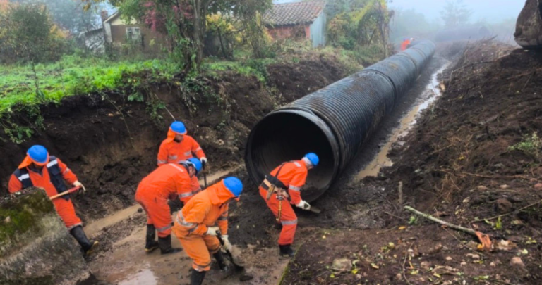 Así se realizan los trabajos. Foto: MOP Ñuble