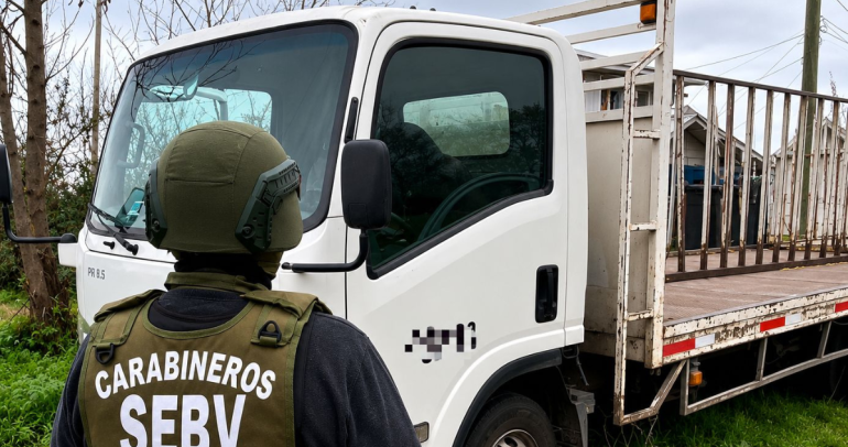 Uno de los vehículos recuperados. Foto: Carabineros Ñuble