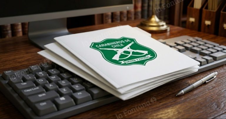 Expedientes de Carabineros. Imagen referencial elaborada con IA.