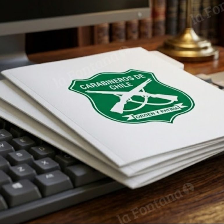 Expedientes de Carabineros. Imagen referencial elaborada con IA.