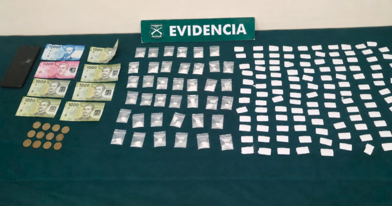 Evidencia de lo incautado. Foto: Carabineros Ñuble.