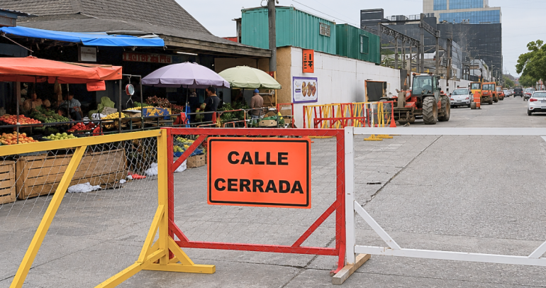 Así se veía la calle. Foto: Seremi de Transporte.