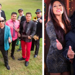 A la izquierda, La Mosca; a la derecha, Deborah, Adrián y Los Dados Negros.