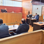 Audiencia de formalización. El alcalde Palma se ubicó en el segundo asiento de izquierda a derecha. Foto: Fiscalía.